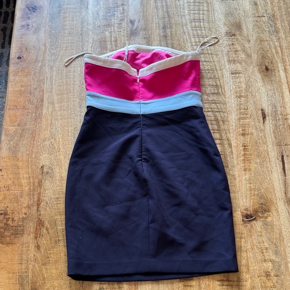 Likely Marena Strapless tube colorblock  fitted Dress pink blue NWT size 2 - Picture 4 of 9